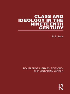 cover image of Class and Ideology in the Nineteenth Century